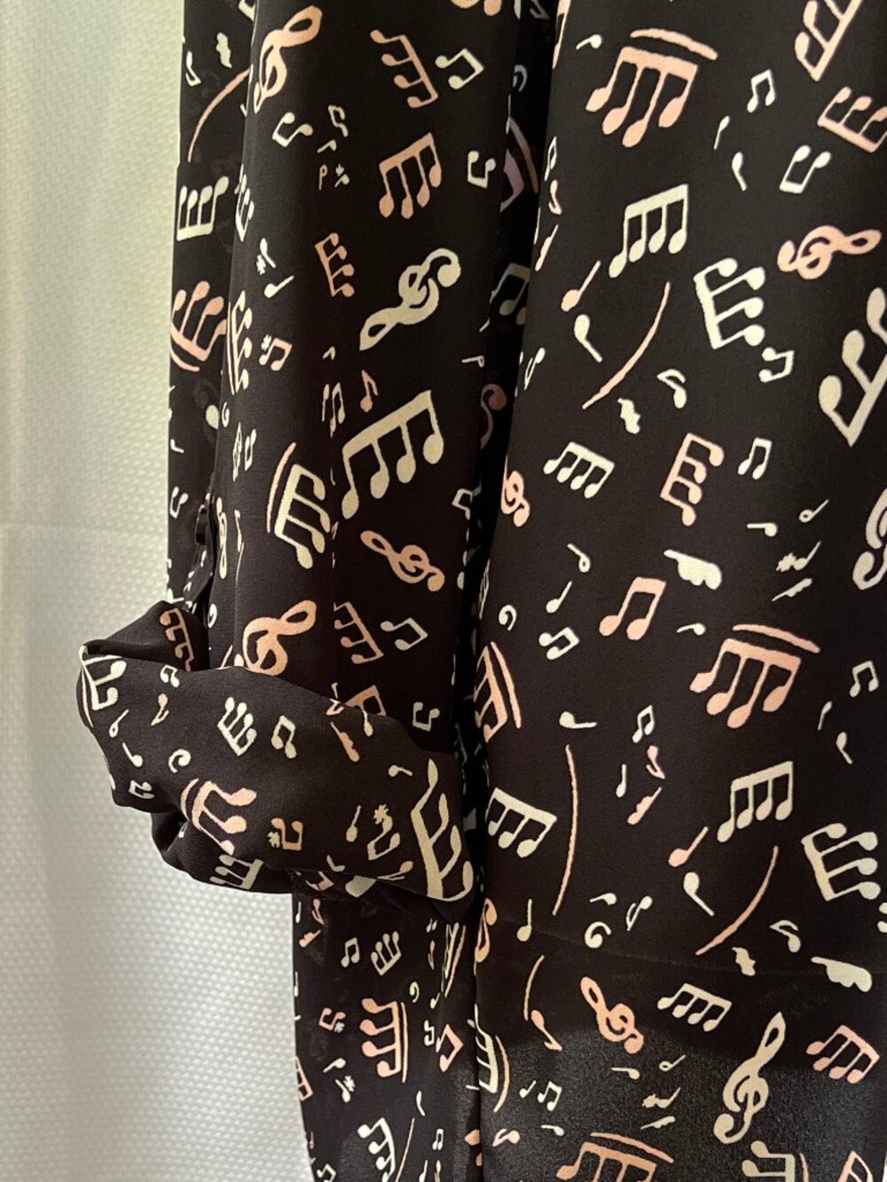 ModCloth Jazz Music Note Women's Blouse w/Tie - Picture 9 of 16